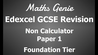 Edexcel Foundation Paper 1 Non Calculator Revision Paper [upl. by Zephaniah]