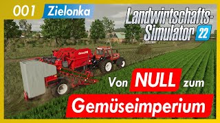 LS22  001  Zielonka  Von Null zum Gemüseimperium  Lets play premium edition gameplay Karotten [upl. by Cocke]