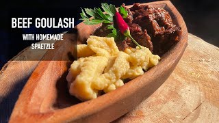 Beef goulash with homemade spaetzle  ASMR [upl. by Brandyn]