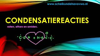 condensatiereacties esters amiden ethers en hydrolyse NOVA HAVO4 VWO4 paragraaf 34 [upl. by Ebbie]