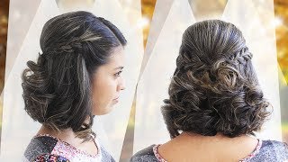 Peinado facil para cabello corto  Peinado elegante [upl. by Aneerbas]