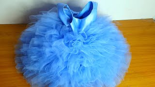 How to sew a cascade tulle dress for kids clouding [upl. by Atiekal]