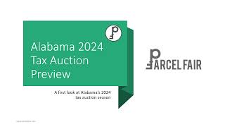 Alabama 2024 Tax Auction Preview [upl. by Mariya]