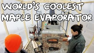 Brick Evaporator Boils Maple Syrup  High Efficiency and Super Fast [upl. by Ahsiemat194]