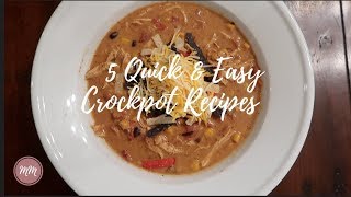 5 Quick amp Easy Crockpot Recipes [upl. by Barnie]