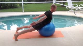 Swiss Ball Prone Cobra Improve your back stabilizers and core strength [upl. by Fitzhugh665]