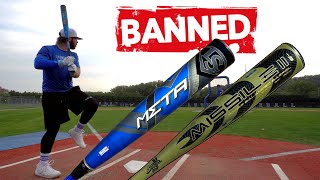 Hitting with BANNED BBCOR BATS  2020 Louisville Slugger META 33quot vs 2022 Stinger Missile 2 33quot [upl. by Nonnag]