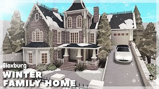 BLOXBURG Winter Family Home Speedbuild  Roblox House Build [upl. by Aicnarf]