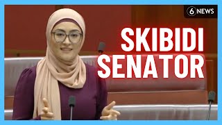 Senator delivers BRAINROT speech in parliament quotSkibidiquot  6 News [upl. by Nnek634]