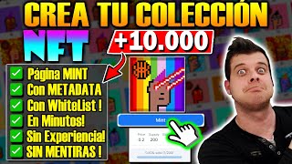 MUY FACIL👉CREA TU COLECCION NFT 10000 Con Página quotMINTquot y quotMETADATAquot en minutos ✅FUNCIONA [upl. by Kenward478]