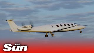 All electric passenger aircraft takes off in US in history making flight [upl. by Ytteb662]