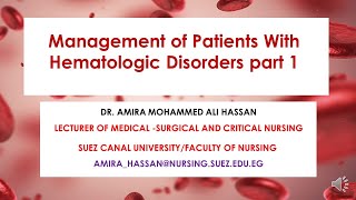 Hematological disorders part 1 Management of Patients With Nonmalignant Hematologic Disorders [upl. by Adnamra133]