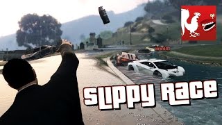 Things to Do In GTA V  Slippy Race  Rooster Teeth [upl. by Anerhs]