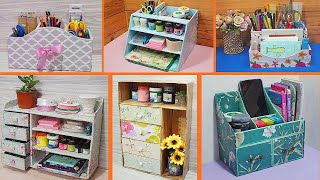 6 SIMPLE DIY ORGANIZERS FOR STORAGE FROM CARDBOARD BOXES HANDMADE CRAFT FROM CARDBOARD BOXES [upl. by Peery]