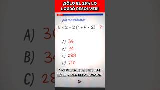 🔥 Cuánto es 8 × 2  2 1  4 × 2  ❓️🤯 iqtest maths shorts ▶1309 [upl. by Akerdnuhs]