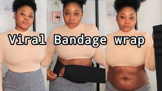 Trying The Viral Bandage Wrap Waist Trainer Amazon Waist Trainer Review [upl. by Barris198]