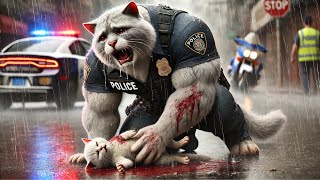 Police Cat Pain after Loss Kitten cat cute ai catlover catvideos cutecat aiimages aicat [upl. by Sivrat969]