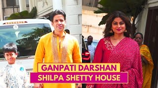 Shamita Shetty amp Tusshar Kapoor at Shilpa Shetty House For Ganapati Darshan [upl. by Kraft]