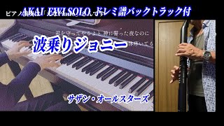 🔰【EWI SOLO】ドレミ譜バックトラック付き「波乗りジョニー」 [upl. by Kcyred]