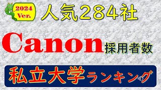 2024Ver人気284社、キヤノン採用者数、私立大学ランキング [upl. by Lesslie]