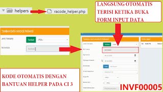 Kode Otomatis codeigniter  dengan bantuan helper php [upl. by Farrington445]