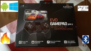 Amkette Evo Gamepad Pro 3 Review amp How to Use On Android amp PC via bluetooth  Best Gamepad [upl. by Dnalsor]