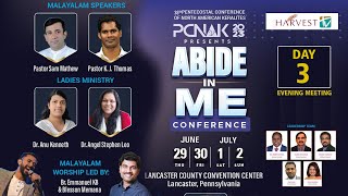 38th PENTECOSTAL CONFERENCE OF NORTH AMERICAN KERALITES  PCNAK 2023  DAY  3  EVENING SESSION [upl. by Herschel]