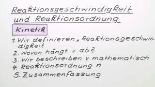 Reaktionsgeschwindigkeit und Reaktionsordnung  Chemie  Physikalische Chemie [upl. by Lleon]