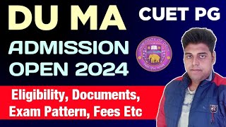 Delhi University MA Admission Details 2024  DU MA Admission Open 2024  DU MA Admission Process2024 [upl. by Karmen]