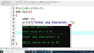 c program to find ASCII value of a character  Learn Coding [upl. by Mcclenaghan]