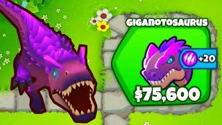 The NEW 5th Tier GIGANOTOSAURUS is INSANE Bloons TD 6 [upl. by Arreyt]