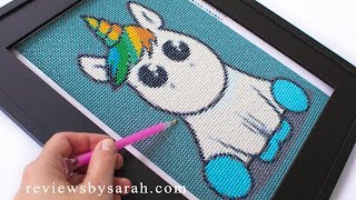 Diamond Painting for Beginners  How to Paint a Unicorn with Diamonds  5D Crystals Beads Dotz [upl. by Cos]