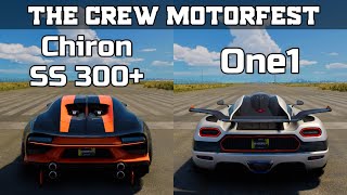 The Crew Motorfest  Bugatti Chiron Super Sport 300 vs Koenigsegg One1  Drag Race [upl. by Valiant]