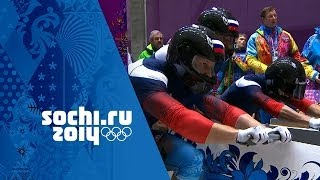 Bobsleigh  FourMan Heats 1 amp 2  Sochi 2014 Winter Olympics [upl. by Nolyad978]