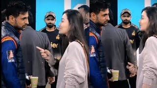 Babar Azam with Sana javeed amp Shoaib Malik  Karachi Kings vs Lahore Qalandar [upl. by Nnyledam425]