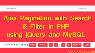 Ajax Pagination with Search and Filter in PHP [upl. by Solenne170]