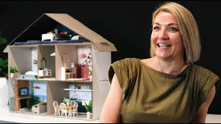 Interior designer Annick Larkin transforms cardboard box into Japandi Chic teeny house [upl. by Skyler]