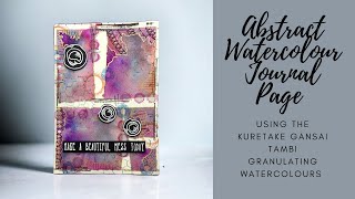 Abstract Watercolour Journal Page  Using the Kuretake Gansai Tambi granulating watercolours [upl. by Risser627]