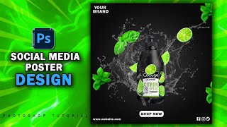 Social Media Poster Design  photoshop tutorial [upl. by Lletnom449]