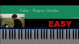 Valse  Evgeny Grinko EASY piano tutorial [upl. by Brinkema]