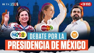 Primer debate presidencial entre Álvarez Máynez Gálvez y Sheinbaum  Ruta 2024 en Heraldo TV [upl. by Machute]