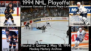 1994R3G2 Toronto Maple Leafs vs Vancouver Canucks Game 2 [upl. by Calloway]