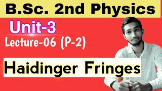 06 Bsc 2nd  physics Haidinger Fringes [upl. by Ynohtnaeoj]