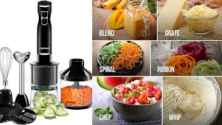 Chefman Electric Spiralizer amp Immersion BlenderVegetable Slicer 6IN1 Food Prep Combo Kit [upl. by Rybma]