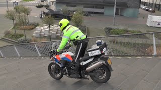 Politie motorrijders trotseren de trappen van de Erasmusbrug 1063 [upl. by Kriste]