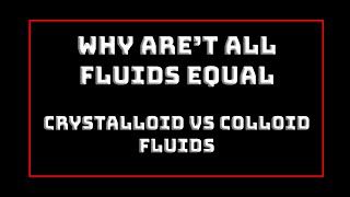 Different types of IV fluids  Crystalloid vs Colloid [upl. by Gerta287]