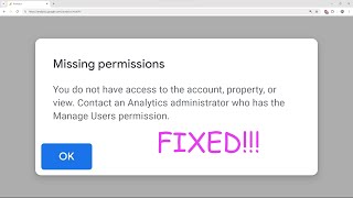 How to fix Missing Permissions in Google Analytics [upl. by Anikehs]