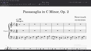 Passacaglia in C Minor Op 2 [upl. by Eedak]