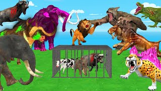 3 zombie Lion Leopard vs Giant Crocodile Attack Baby Cow Elephant Saved by 10 Woolly Mammoth Asian [upl. by Albur]