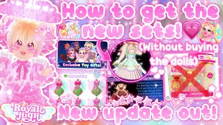 HOW TO GET THE NEW SETS WITHOUT BUYING THE DOLLS💗 New sets bingo game etc  Royale High Roblox💖🏰 [upl. by Rasmussen410]